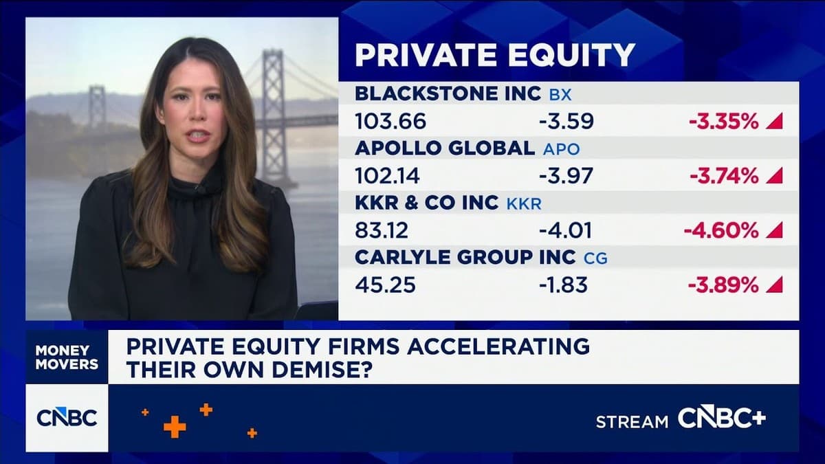 CNBC-skjerm med Deirdre Bosa som rapporterer om Anthropic og private equity