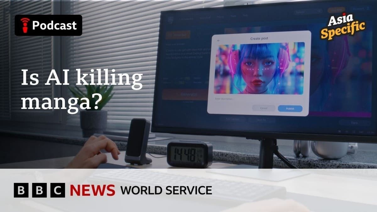 BBC World Service Asia Specific podcast discussing AI and Japan's manga industry