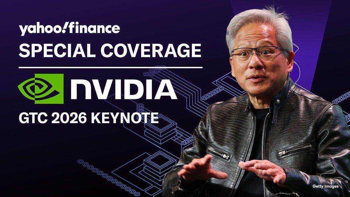 Jensen Huang on stage at GTC 2026 keynote