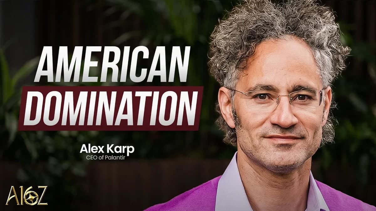 Alex Karp speaking at the a16z American Dynamism Summit