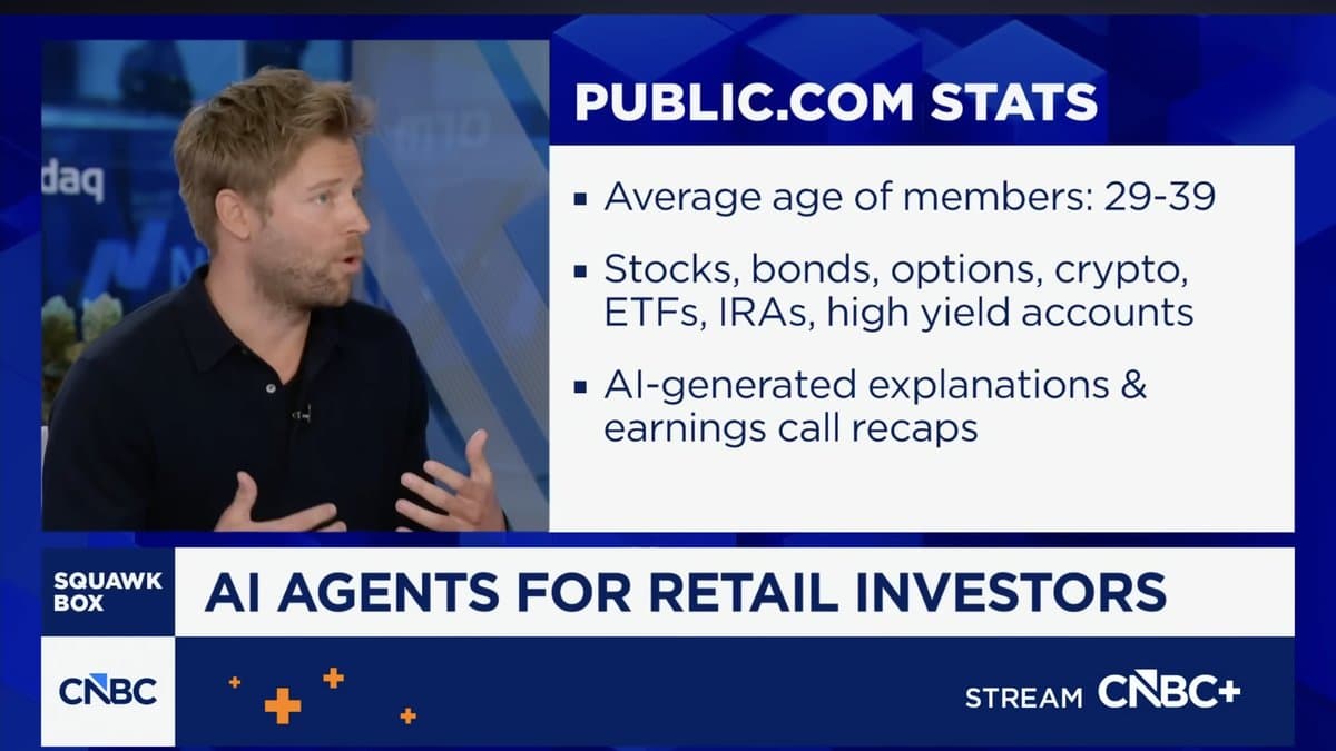 Jannick Malling, co-CEO of Public.com, appearing on CNBC Squawk Box to discuss AI agents for retail investors