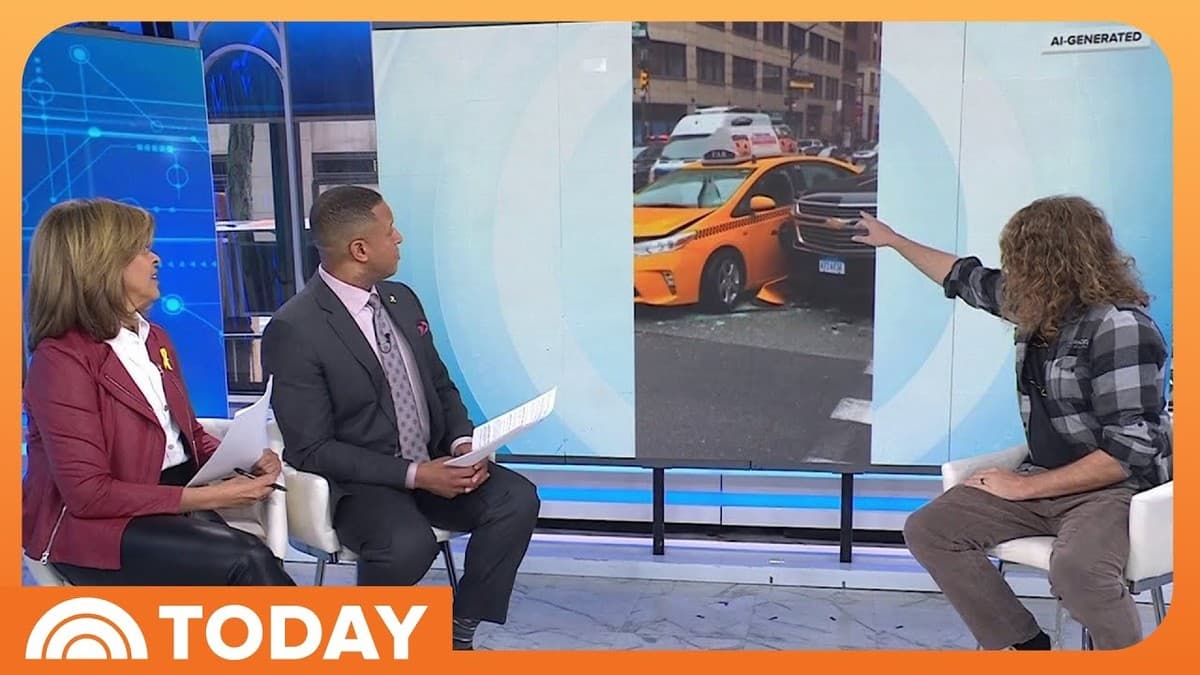 Niko Pueringer from Corridor Digital demonstrates how to spot AI-generated videos on the TODAY show