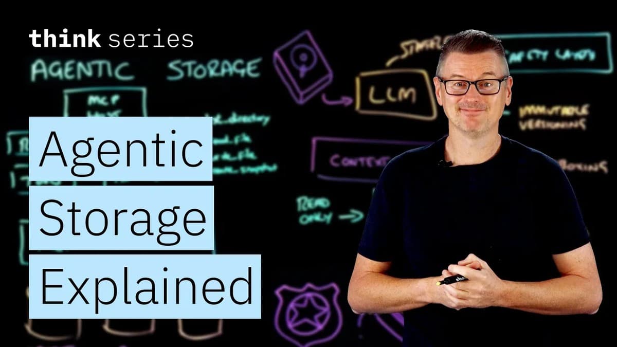 Martin Keen from IBM Technology explaining agentic storage on a lightboard