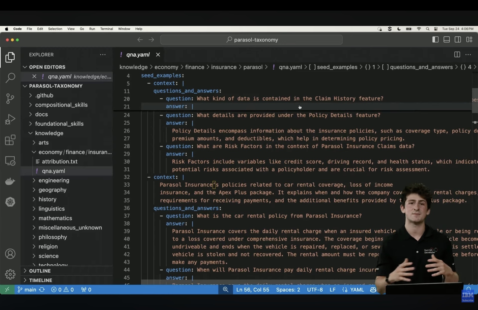 Parasol Insurance-taksonomi med domenespesifikke treningsdata for forsikringskrav og polisedetaljer